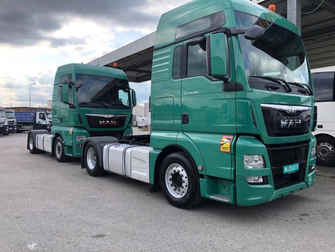 Відвантаження зеленого тягача MAN TGX 18.480